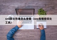 seo优化效果怎么查看（seo有哪些优化工具）