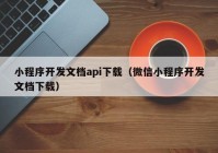 小程序开发文档api下载（微信小程序开发文档下载）