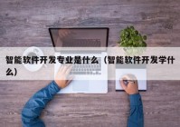 智能软件开发专业是什么（智能软件开发学什么）